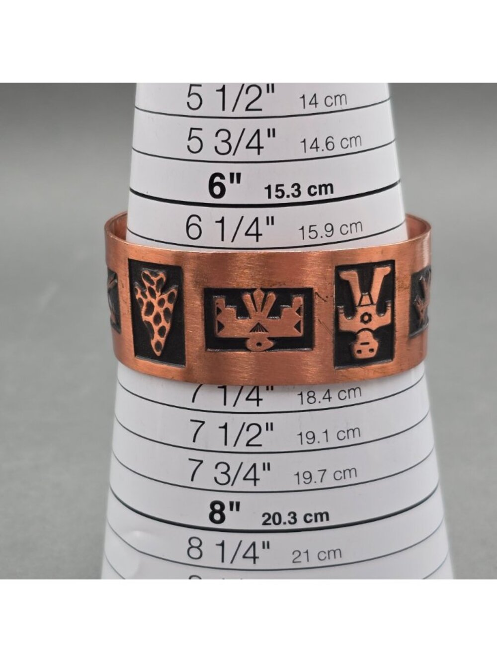VTG Wheeler Copper Storyteller Wide Cuff Bracelet 6.75" Southwestern Thunderbird - Picture 8 of 9